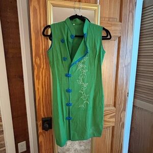 Asian style green sleeveless top